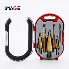 Hot-selling 6-piece pagoda drill set, high-speed steel pagoda drill, grooved serrated drill and plastic box, step drill and saw drill set