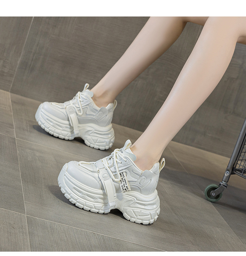 Giày sneaker nữ đế dày chunky phong cách thể thao, tăng chiều cao, phối hợp nhiều trang phục — Đen 5019, Nâu 5019, Ngọc trai 5019 chi tiết 18