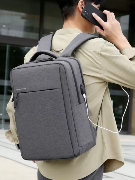Cross-Border New Model Large-Capacity Double-Layer Business Backpack Outdoor Travel Bag Student School Bag Computer Bag Backpack Men's Style