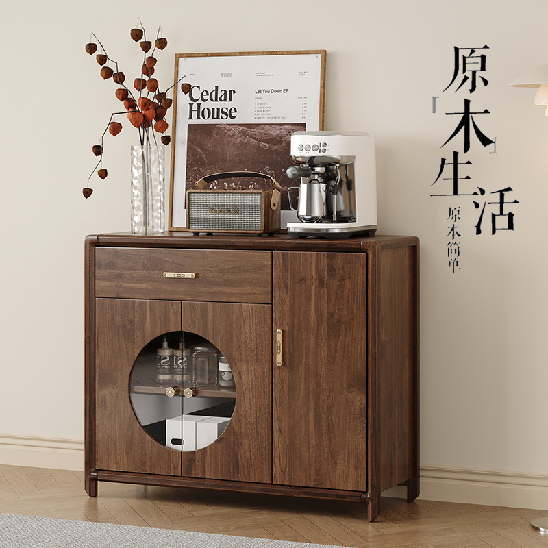 Gabinete de comedor nuevo estilo chino de madera sólida hervir el armario de vino del comedor armario de almacenamiento armario de sala de estar integrado contra la pared armario de té para el hogar