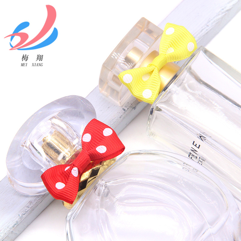 印刷罗纹带单领结香水红酒装饰蝴蝶结圆点印刷抱腰装饰蝴蝶结