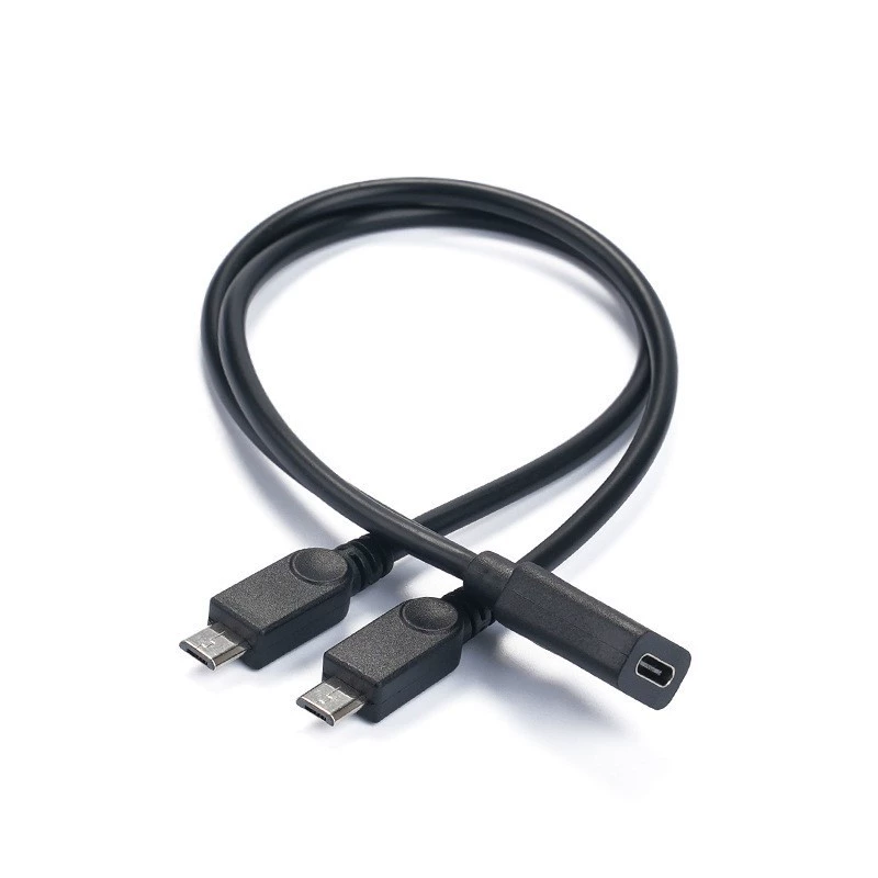 Type-C female to 2 USB micro mini USB 1/2 3A мобильный телефон планшет зарядный кабель