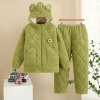 Rose velvet green one-eyed boy hooded model