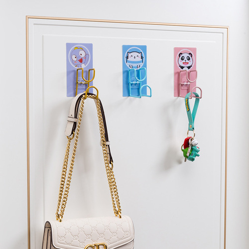 Toilet sink cup hooks cartoon cute no drilling sink holder storage organizer bathroom towel rack wholesale