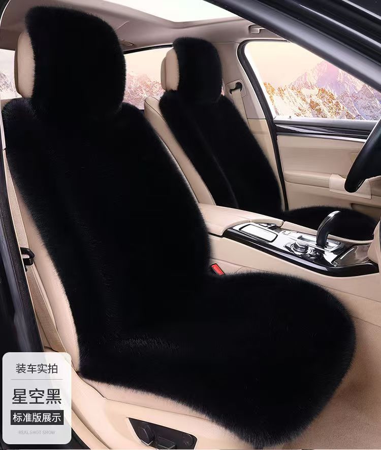 Car Seat Cushion Winter Plush Thickened Faux Fox Fur Universal Full Car Mat Winter Long Plush Warm Car Seat Cushion