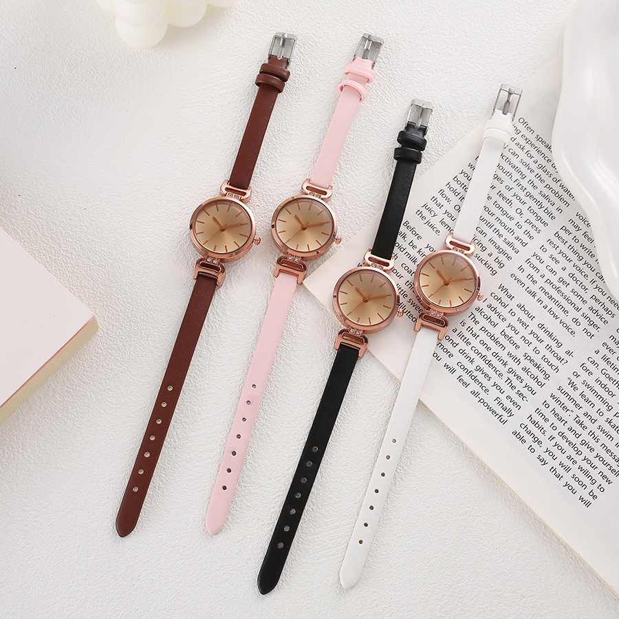Cross-Border Popular Women's Exam Fashion Versatile Couple Light Luxury Retro Belt Simple Casual Watch Wholesale