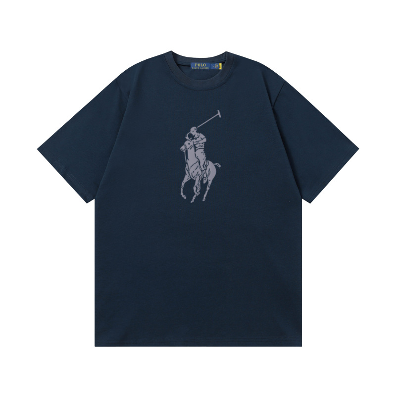 クロスボーダー 25ssRL Laff's 高品質刺繍ロゴ ルーズコットン 半袖 メンズ レディース おしゃれで万能なTシャツ|undefined