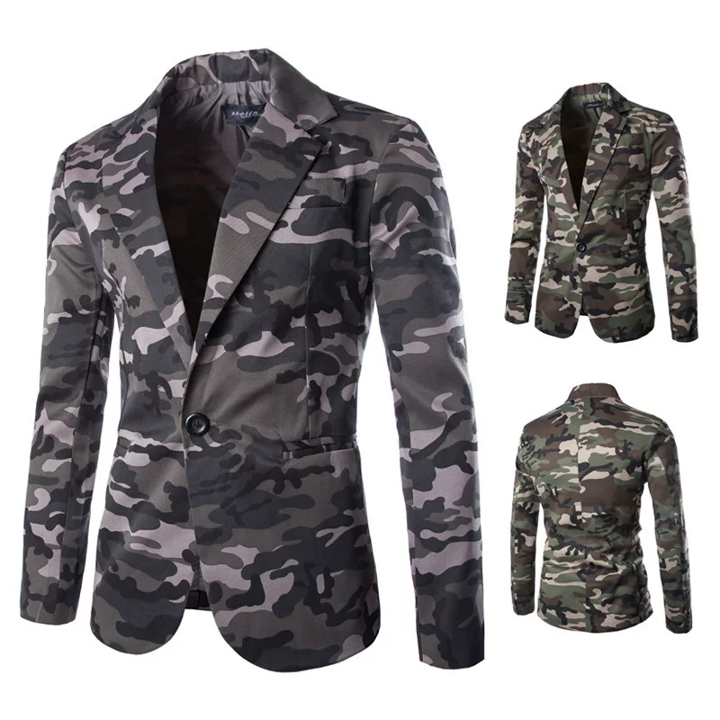 Камуфляжный классический пиджак, Amazon, опт, узкий крой