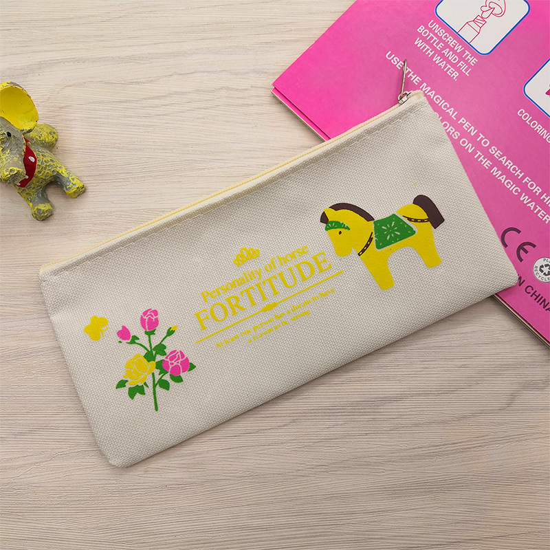 Bolsa de lápiz creativa de caricatura coreana encantadora bolsa de cambio de cremallera de Oxford bolsas de papelería bolsas de lápiz de papelería