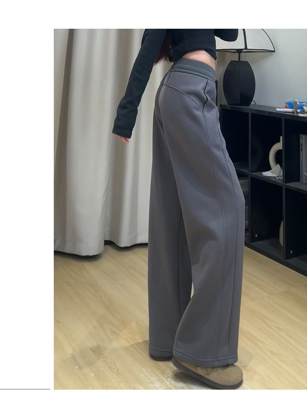 美式运动裤女秋季2025新款高腰显瘦款直筒窄版休闲阔腿卫裤|undefined