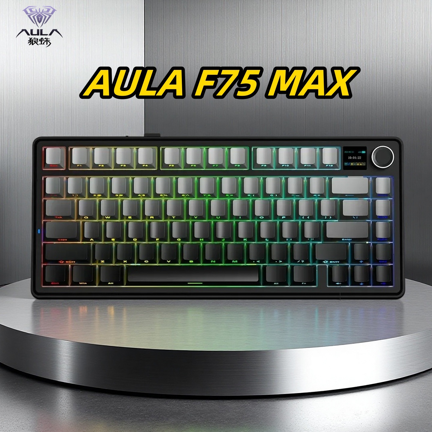 AULA Tarantula F75 estructura de junta de teclado mecánico personalizada tecla completa intercambiable en caliente inalámbrico de tres modos Bluetooth MAX