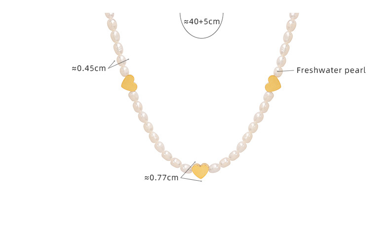 Sweet Heart Shape Pearl Titanium Steel Plating Necklace display picture 1