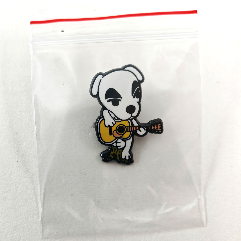 Animal Crossing Brooch Classic Anime Character Enamel Pin Guitar Playing Dog Badge Game Merchandise Collectible Gift