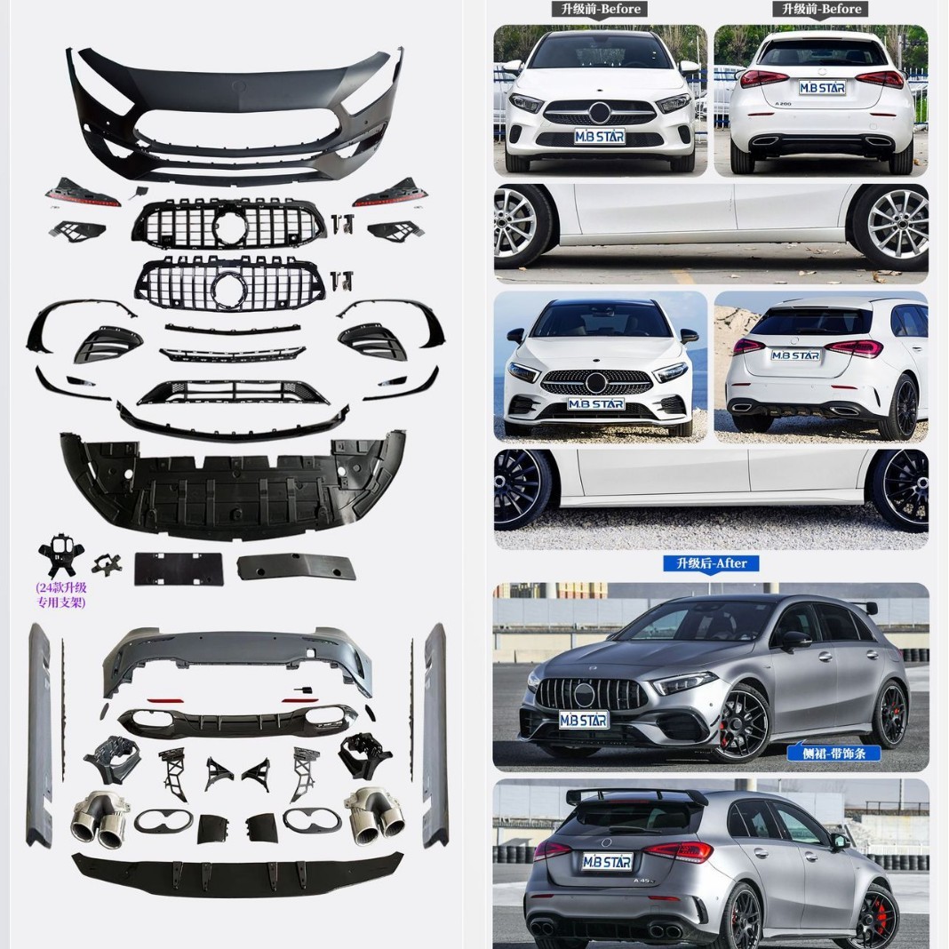 Body Kit for Mercedes-Benz A-Class W177 A200L A220L A180L A35L to A45S Front Bumper
