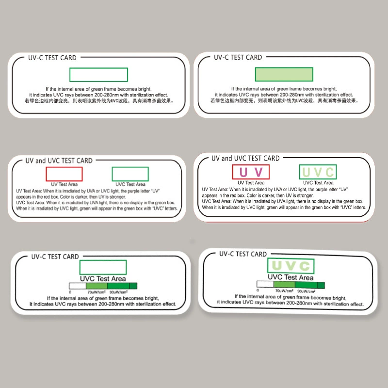 В наличии разнообразие Тест Карты UVC УФ обесцвечивание uvc дезинфекция лампы Портативный Тест Карты uvc