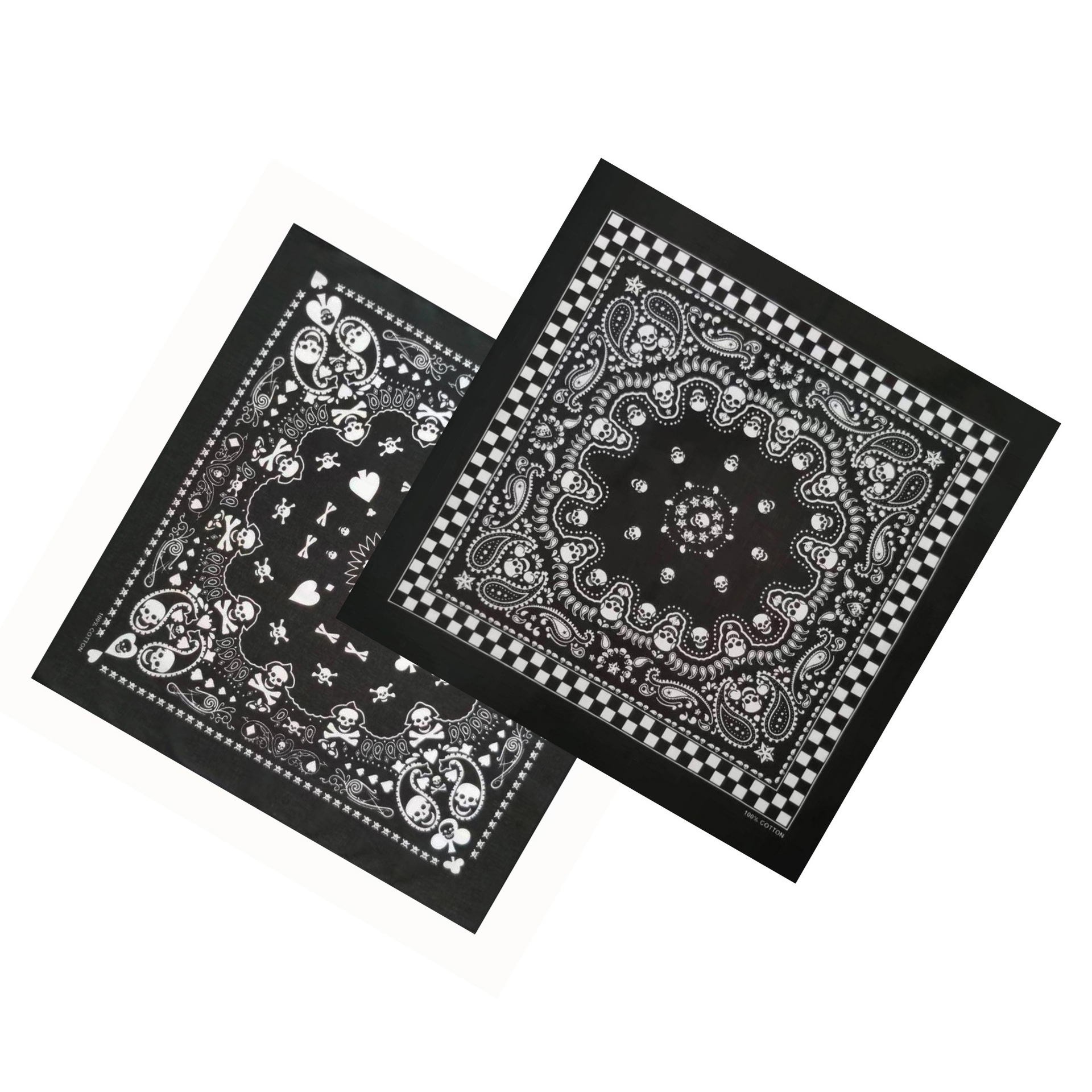 Cotton Poker Ghost Head Square Ghost Head Square Outdoor Cycling Hiking Hip-Hop Decorative Face Scarf