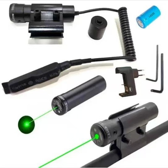 Green laser sight with QQ clip and mouse tail switch, small infrared tactical under-mount laser calibrator, specifically for salt toys