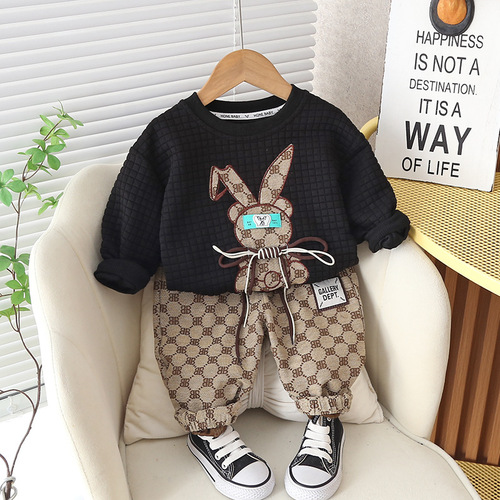 Wholesale Manufacturer  Autumn New Boys' Sweatshirt Set for 1-2-3-4 Year Old Toddlers and Babies, Casual Long Sleeve Spring Outfits