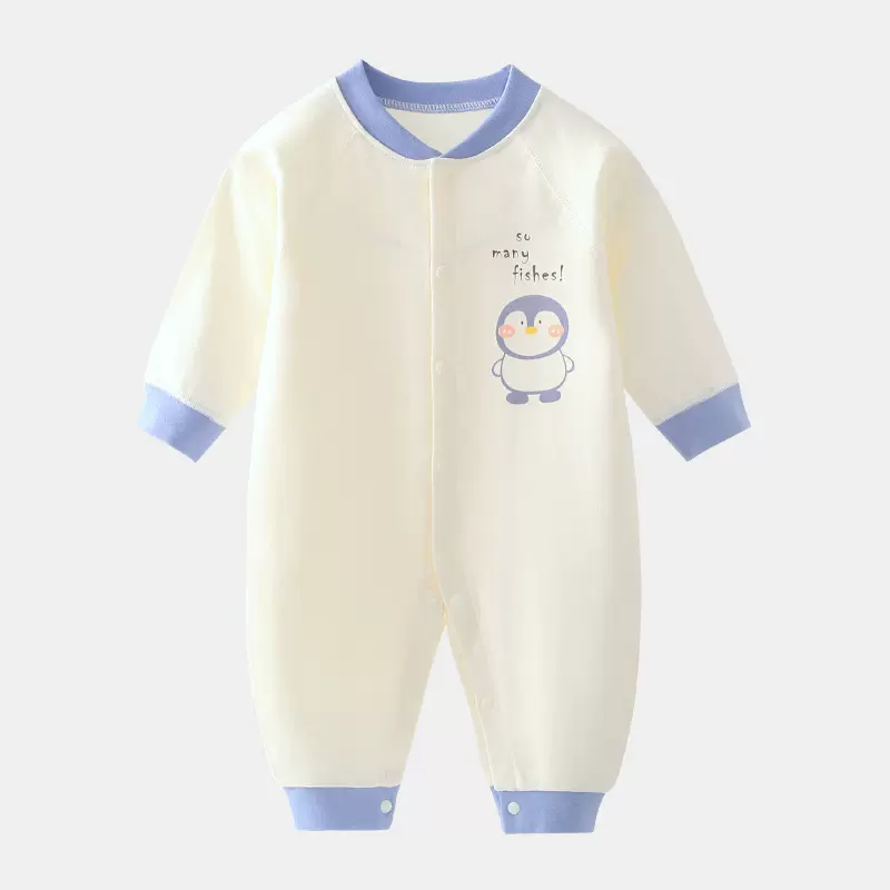 婴儿衣服新生连体衣春秋款宝宝爬服0-3月婴幼儿和尚服哈衣服