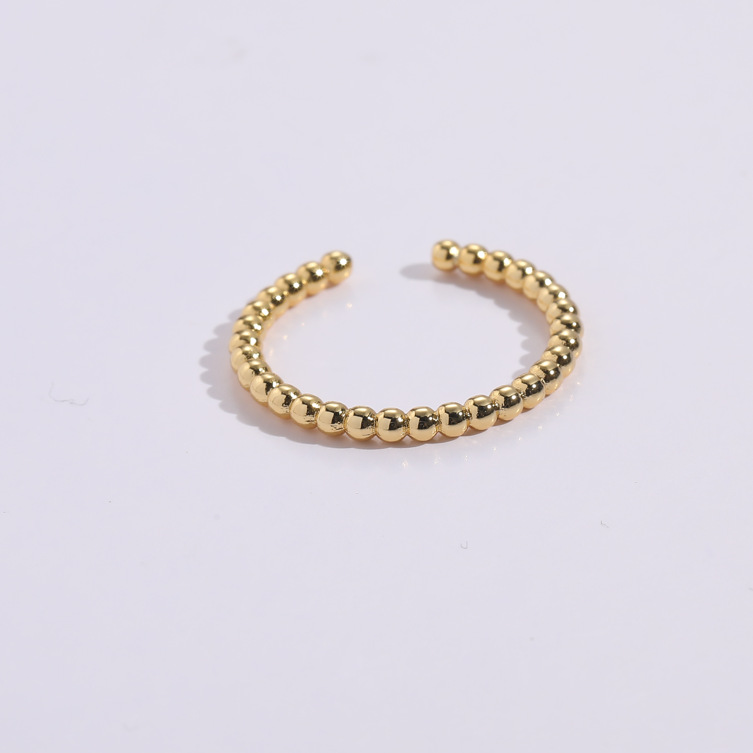 Copper Golden Open-End Simple Bracelet 14K Female Index Finger Ball Ring