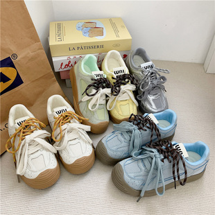 2024 Spring and Summer Mesh Breathable Canvas Shoes Women's Korean-style Casual Low-top Clown Shoes Internet Celebrant Live Desun Shoes