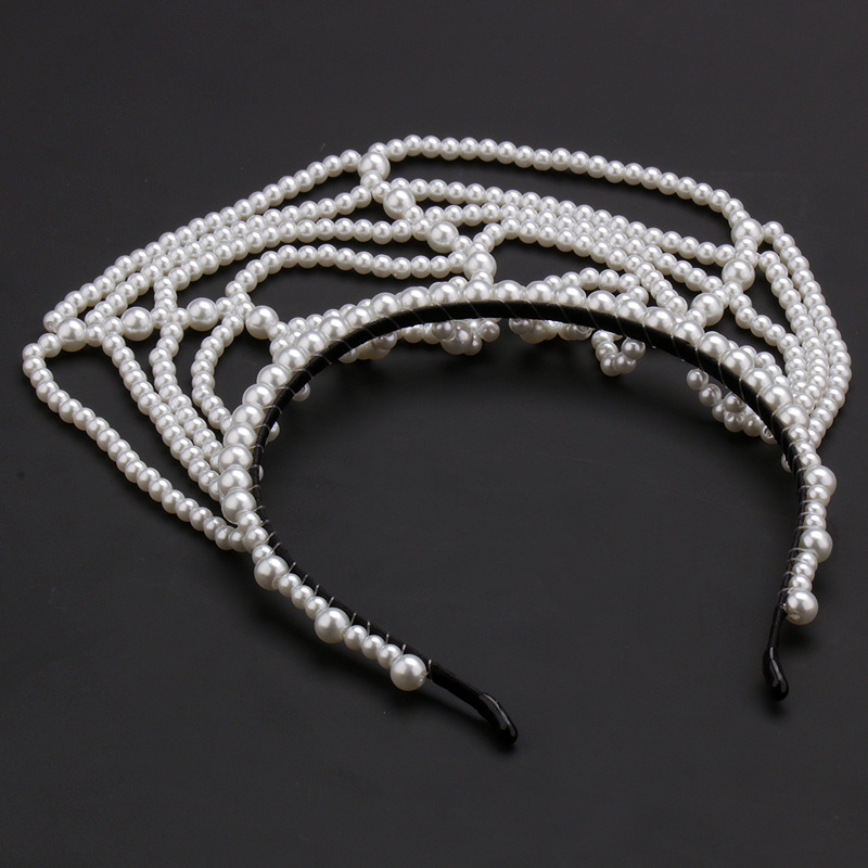 100g Weight Hair Band Hair Accessories Type 1 Piece Quantity Wedding, Stage Occasion Plastic Material Pearl Pattern Women's Gender Elegant Style Women's Elegant Pearl Plastic Hair Band 无