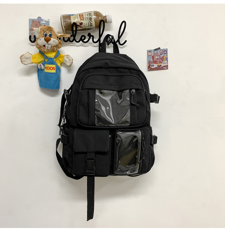 637g Weight Polyester Lining Material Zipper Closure Type School Occasion Nylon Material Solid Color Pattern Women'S Gender Square Shape White, Pink, Green, Blue, Black Color Large Size Wholesale Large Capacity Bear Backpack Nihaojewelry 33