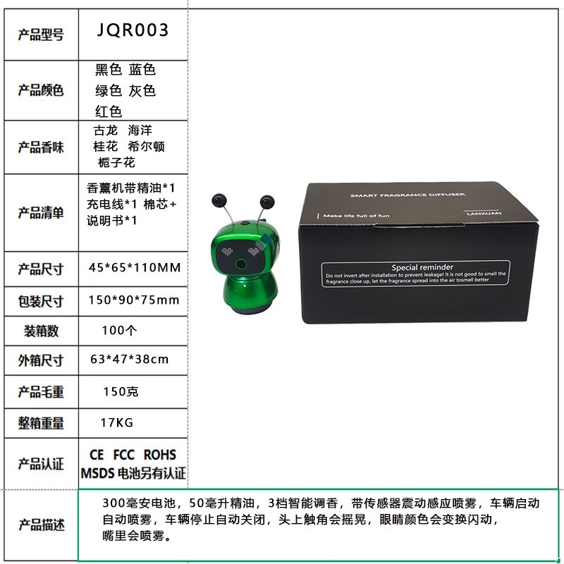 Smart Robot Car Air Freshener - New Summer Model Car Perfume Spray with Long-Lasting, Sophisticated Fragrance