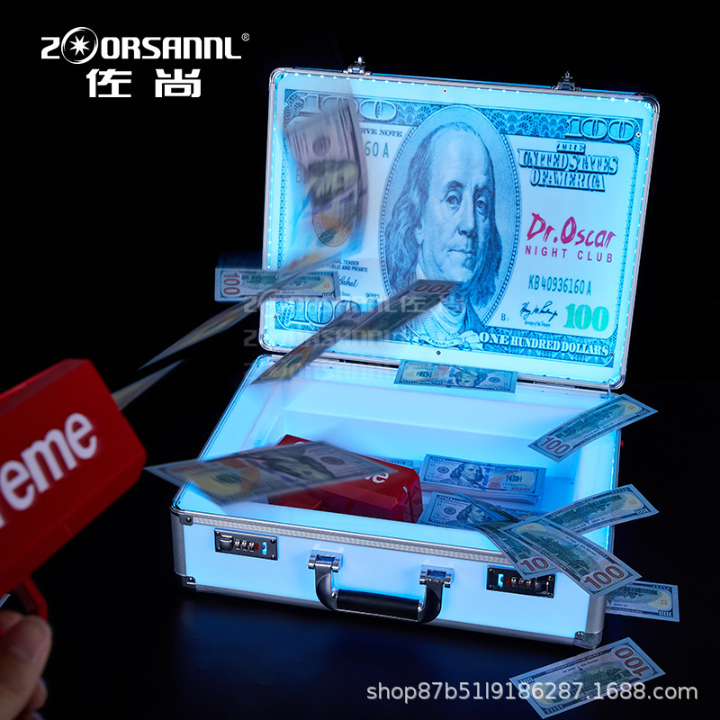 Zuoshang bar caja VIP LED luminoso caja de vino KTV caja de vino VIP exclusivo US dólar negro Tarjeta Director contraseña caja