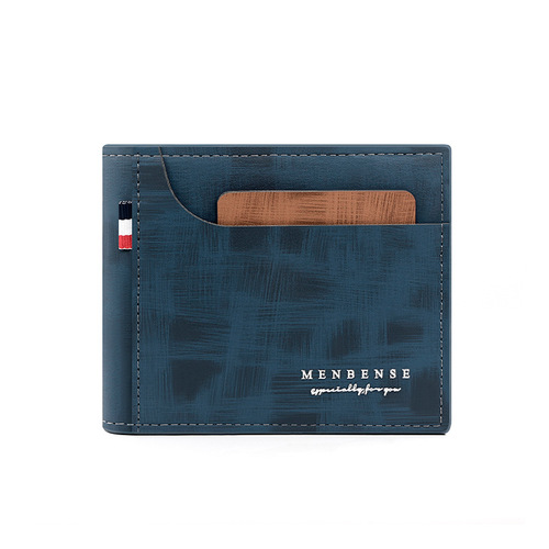 Korean style men's short wallet, fashionable card slot TPU printed multi-card slot zipper coin bag men's hinged wallet
