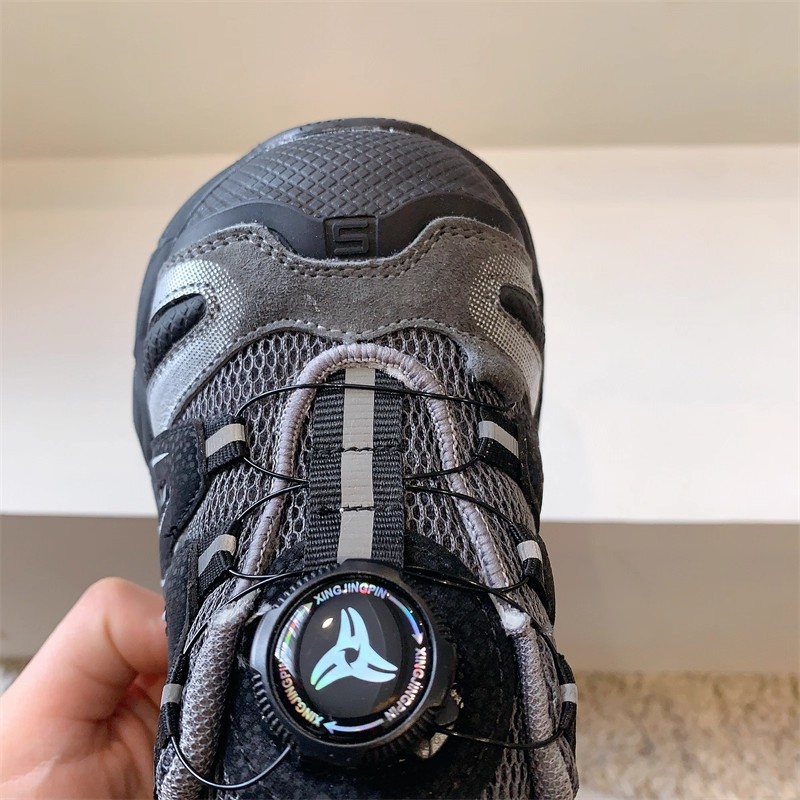 Zapatos deportivos para niños de doble red primavera y otoño botón botón