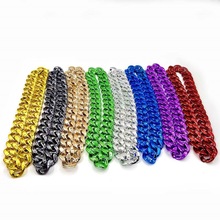 欧美彩色大金链子UV电镀亚克力项链夜店演出道具古巴大金项链