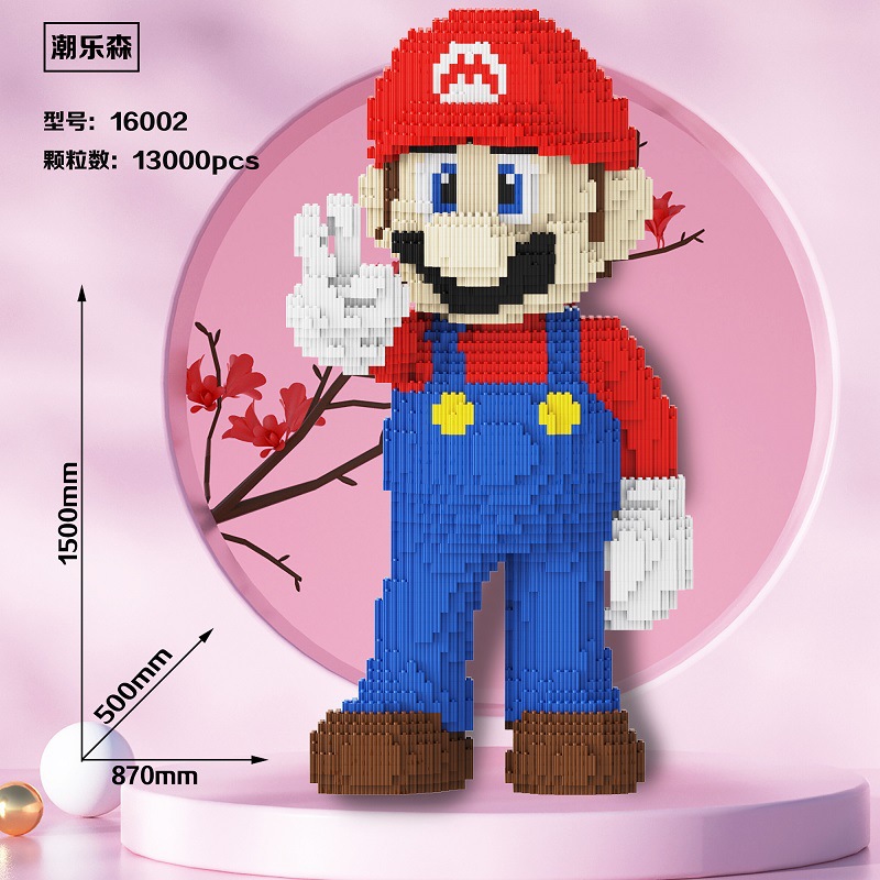 Bloques de construcción de partículas grandes Mario bloques de construcción decoración de apertura rompecabezas de alta dificultad juguetes de montaje 1,8 m Iron Man