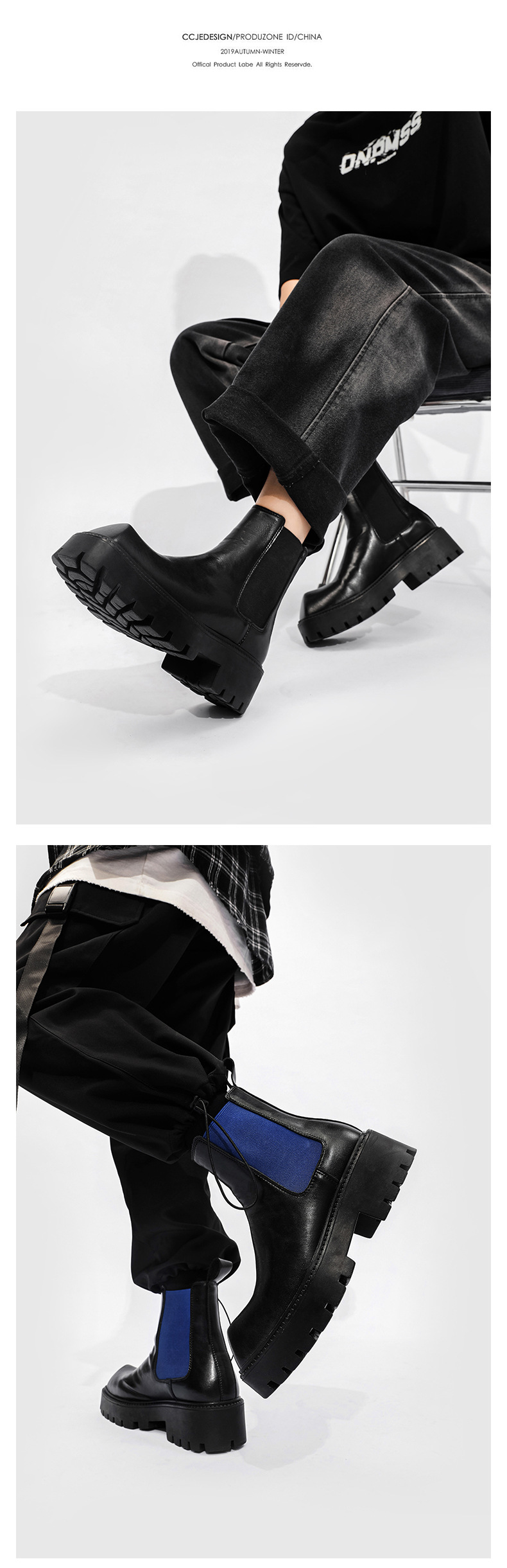 Herren Plateau Stiefel Mit Eckiger Kappe Im Minimalist Design_voghion.com