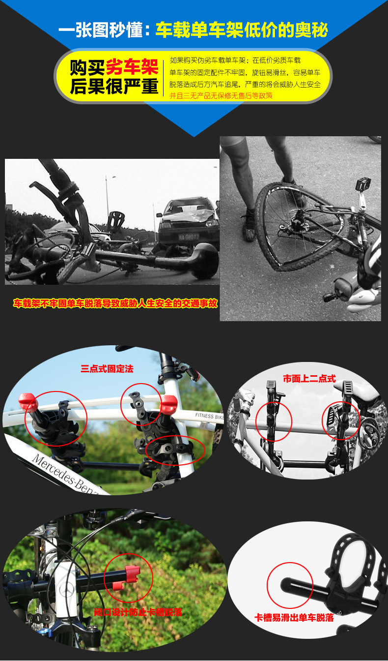 Car bike rack rear rack trunk suspension SUV hatchback sedan tail