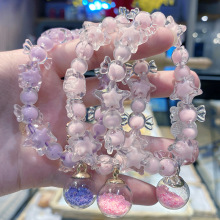 新款流沙瓶闺蜜手链可爱卡通小熊手串学生糖果手饰水晶串珠批发