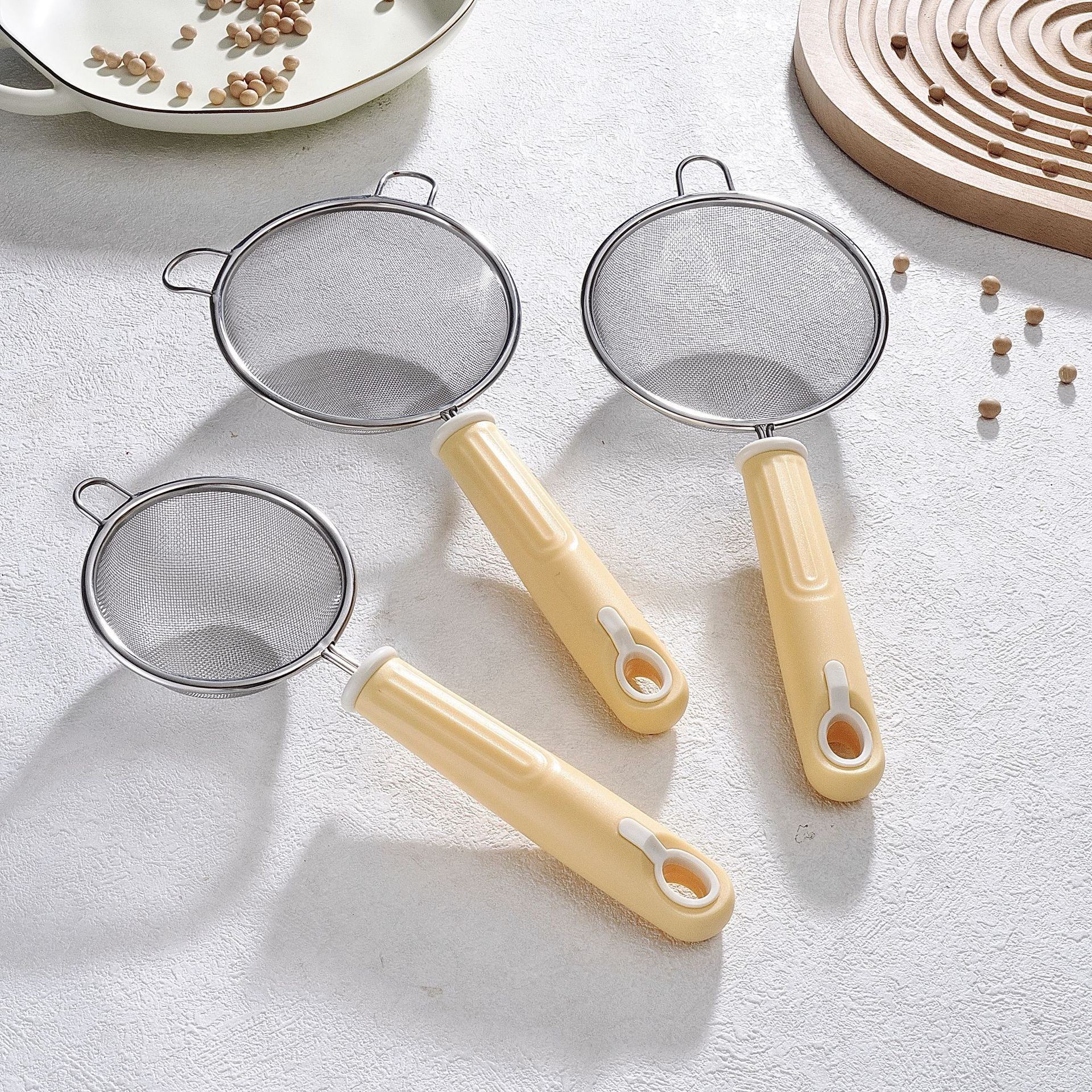 304不锈钢漏勺过滤网婴儿辅食烘焙工具套装鸡蛋液米油过滤网筛