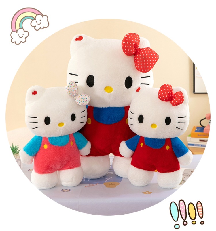 Hello Kitty plush toy KT cat with bow, large sleeping pillow doll