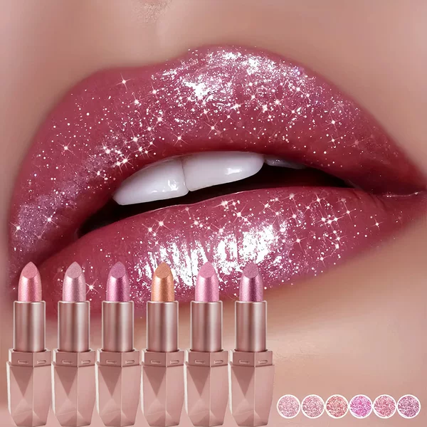 Sam Sugar Diamond Pearlescent Lipstick Waterproof Easy to Apply Shiny Gold Moisturizing Long-Lasting Lipstick Cross-Border Temu
