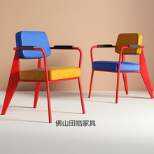 一件速发餐厅咖啡店酒吧民宿椅子靠背椅会议接待扶手椅铁艺办公椅