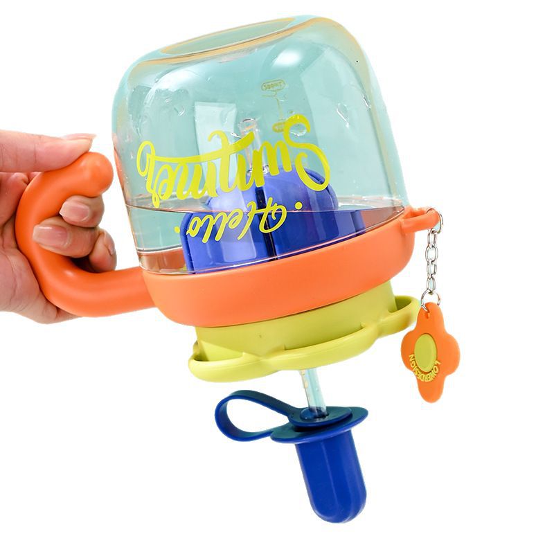 Vaso grande con flor y asa | Taza plástica resistente a altas temperaturas