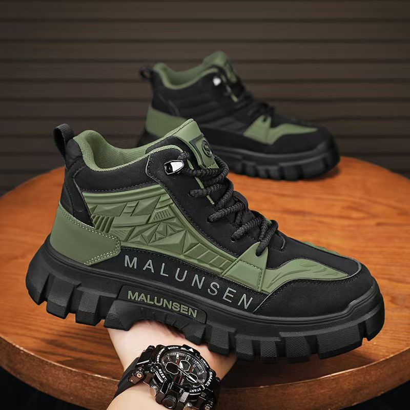 Martin botas de invierno para hombres, botas de herramienta de locomotora retro americanas, zapatos de montaña al aire libre impermeables, antideslizantes, zapatos de protección laboral.