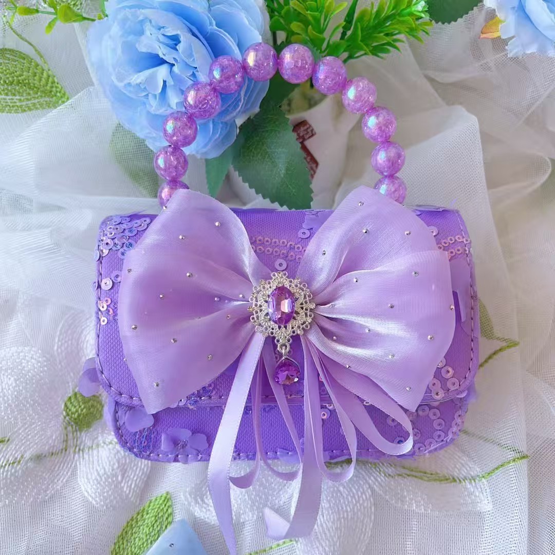 Bolso de mano de perlas bolso de princesa arco bolso de hombro de Año Nuevo bolso de cadena bolso de niños de viento fragante