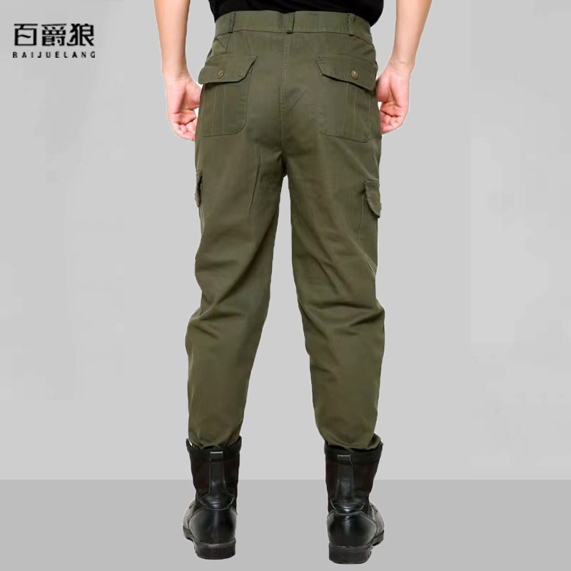 Pantalones de trabajo de algodón puro para hombres anti-escaldado y resistente a las manchas de primavera y otoño pantalones de protección laboral sueltos pantalones de trabajo de múltiples bolsillos monos de soldadura de reparación automática