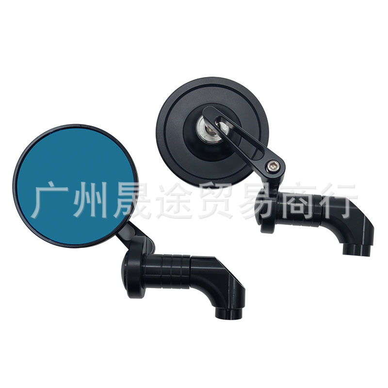 Cross-border motorcycle electric vehicle modified rearview mirror retro round mirror locomotive accessories reflector aluminum alloy mirror