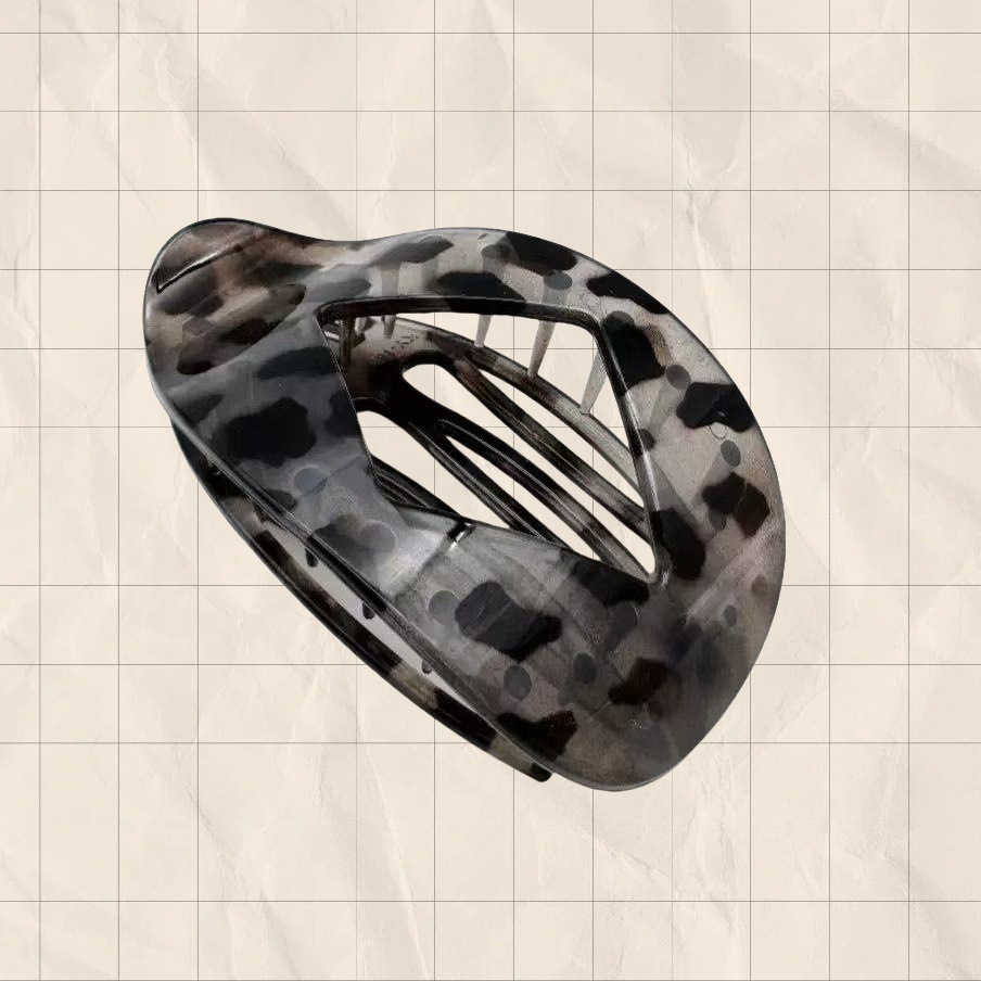 다이아몬드 글로시 카키 레오파드 프린트