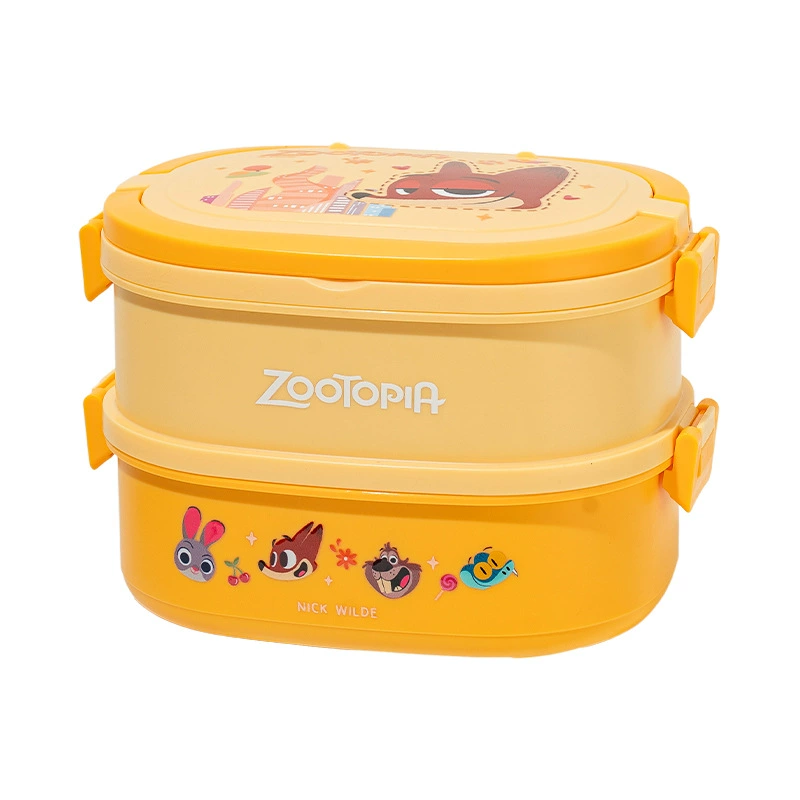 Thermos with animals stainless steel, rectangular double-layer lunch box for students