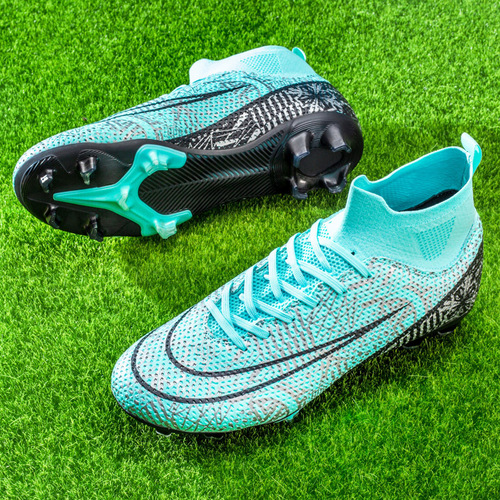 Cross-border high-top football shoes, wear-resistant long spike football shoes, TF broken spike special training shoes, non-slip football men's style