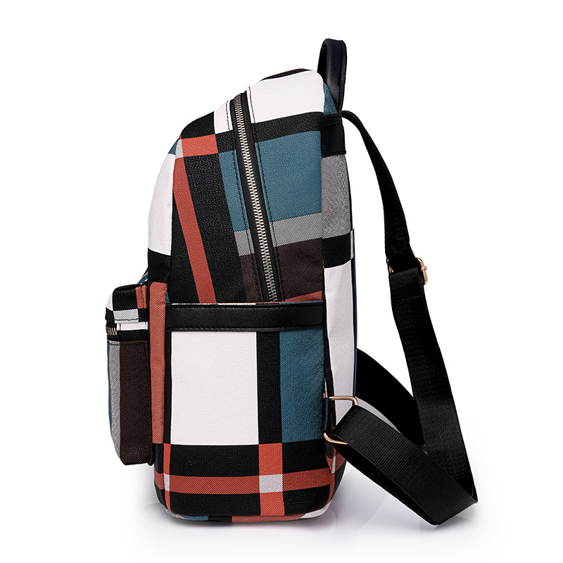 Venta al por mayor transfronteriza 2024 nueva mochila de PU para mujer casual moda color de contraste mochila de viaje de gran capacidad mochila escolar de moda