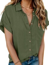 A 32246 Casual Loose Fit Linen Shirt ����������� ����